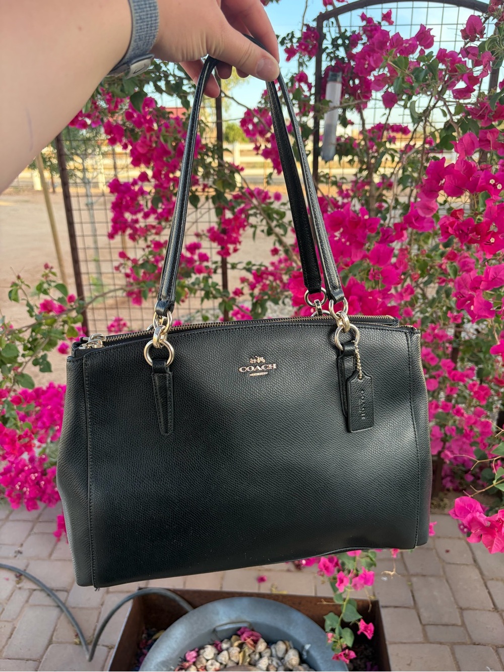 Coach Black Leather Shoulder Bag